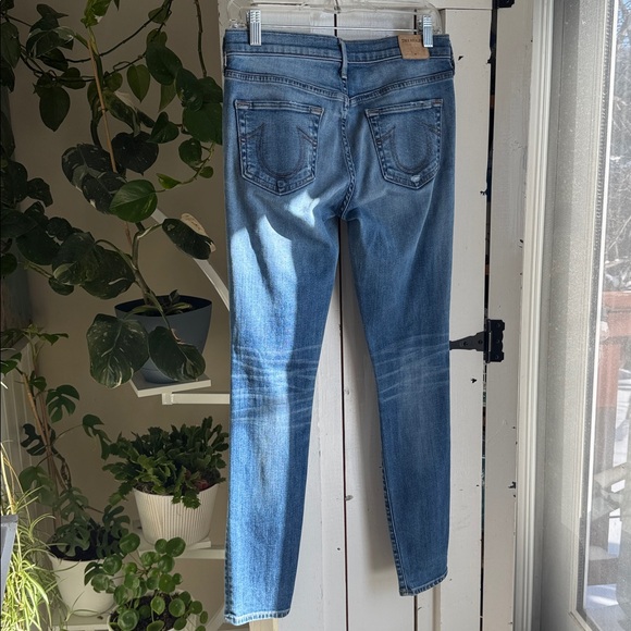 True Religion Halle mid rise super skinny Light Blue Distressed Skinny Jeans 27 - Picture 16 of 16